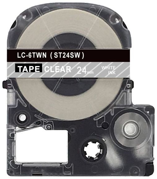 Epson LC-ST24SW, 24mm x 8m, biały druk / przezroczysty podkład, taśma zamiennik