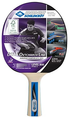 Donic Schildkröt rakietki do tenisa stołowego DIMA OVTCHAROV 800 FSC (2017), 754414 Table Tennis Racket, lila/czarnym, M 754414