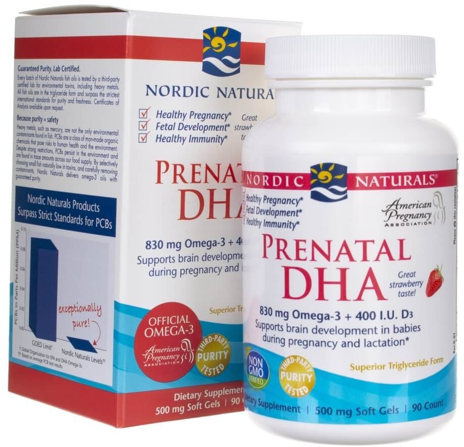 Nordic Naturals Nordic Naturals Prenatal DHA 830 mg smak truskawkowy - 90 kapsułek NN017537