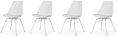 tenzo Tenzo 3335  001 Tequila szt. w zestawie krzesła designerskie Brad, plastik, kolor biały, 54 x 48.5 x 82.5 cm 3335-001