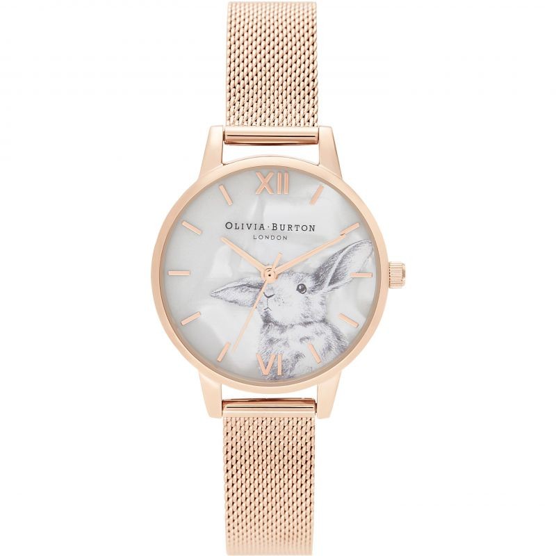 Olivia Burton Faux Mother Of Pearl Dial&Rose Gold Mesh OB16WL85