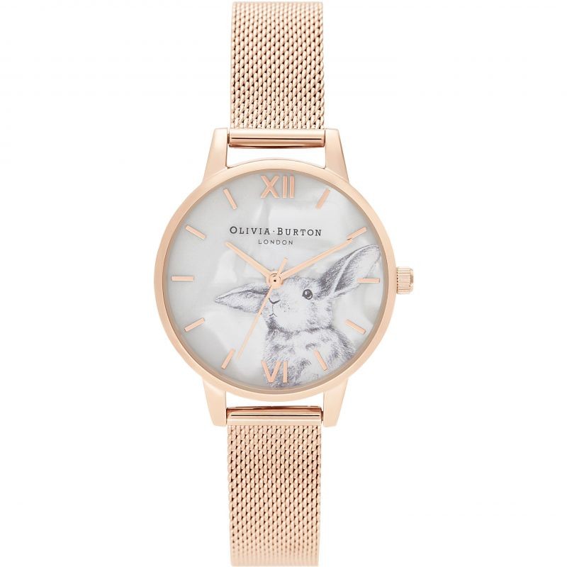 Olivia Burton Faux Mother Of Pearl Dial&Rose Gold Mesh OB16WL85