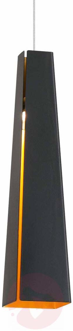 Lorefar Faro) Czarno-złota aluminiowa lampa wahadłowa Pluma, LED