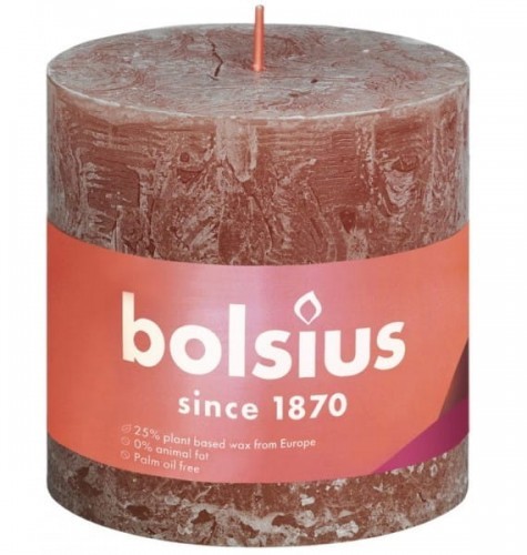 Bolsius Rustic Shine Świeca pieńkowa 100/100 zamszowy brąz