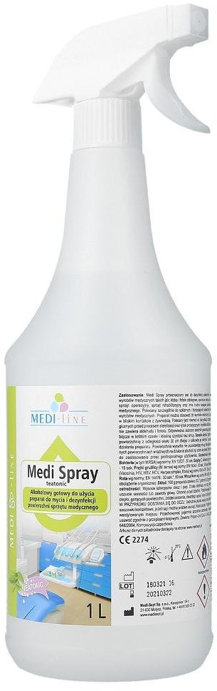 Medisept Spray do mycia i dezynfekcji powierzchni MEDI-LINE, 1000 ml