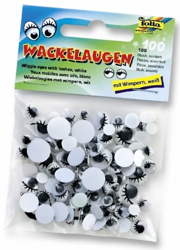 Folia Plastikowe oczka z ruchomą źrenicą, foliowe, kolorowe 100 szt 7511