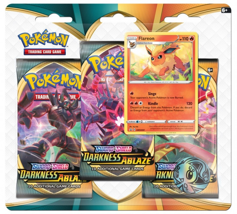 Pokemon TCG Darkness Ablaze 3x Blister Flareon