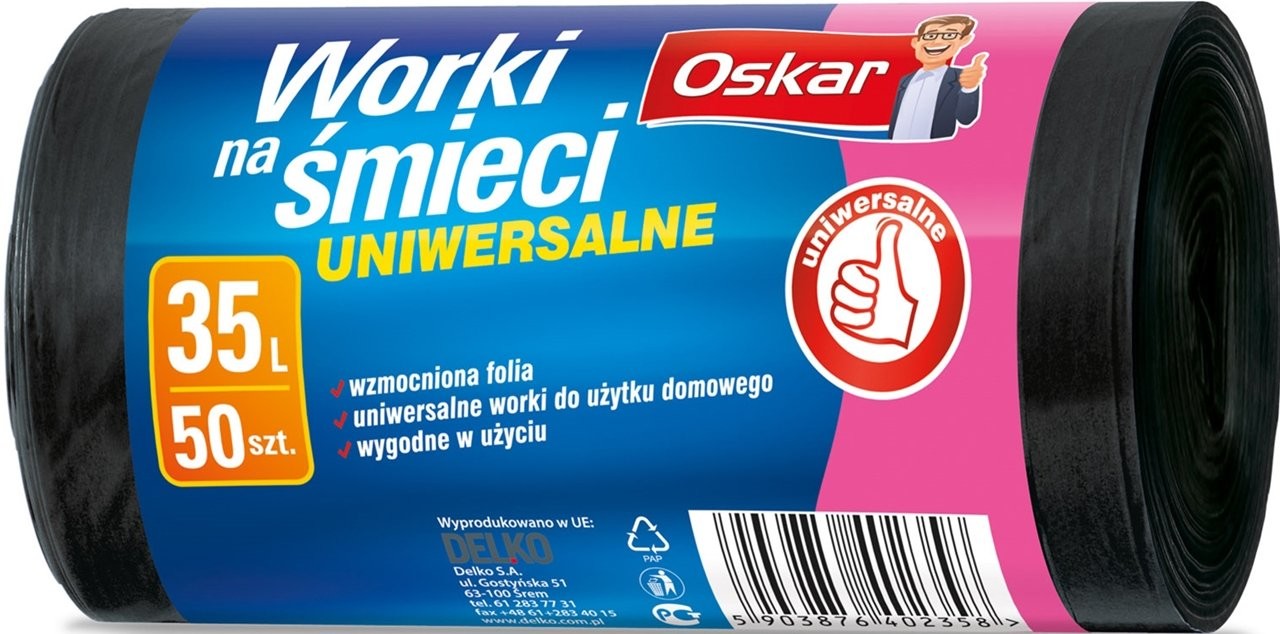 Oskar Delko Worki na śmieci uniwersalne HD 35L 50szt  24621