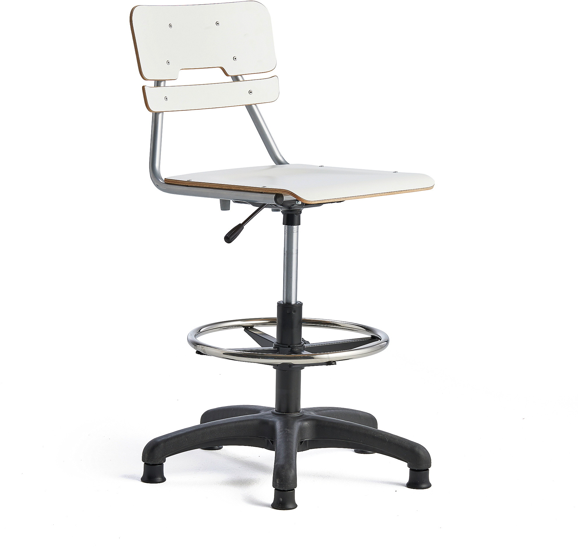 H AJ Produkty Krzesło LEGERE z regulacją wysokości, duże siedzisko, na płozach, 500-690 mm, biały