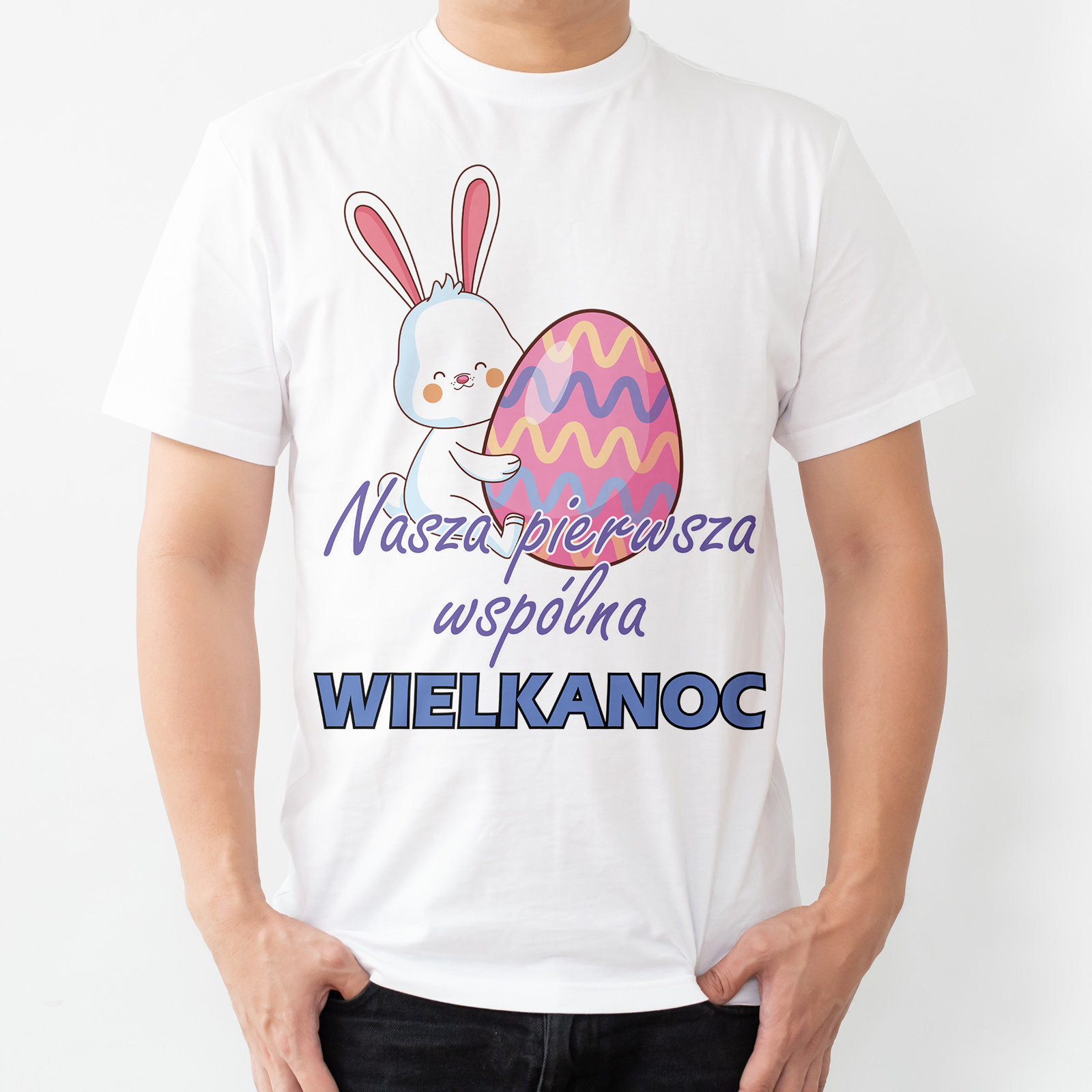 Poczpol Nasza pierwsza wspólna Wielkanoc - zając - koszulka męska 42588-A