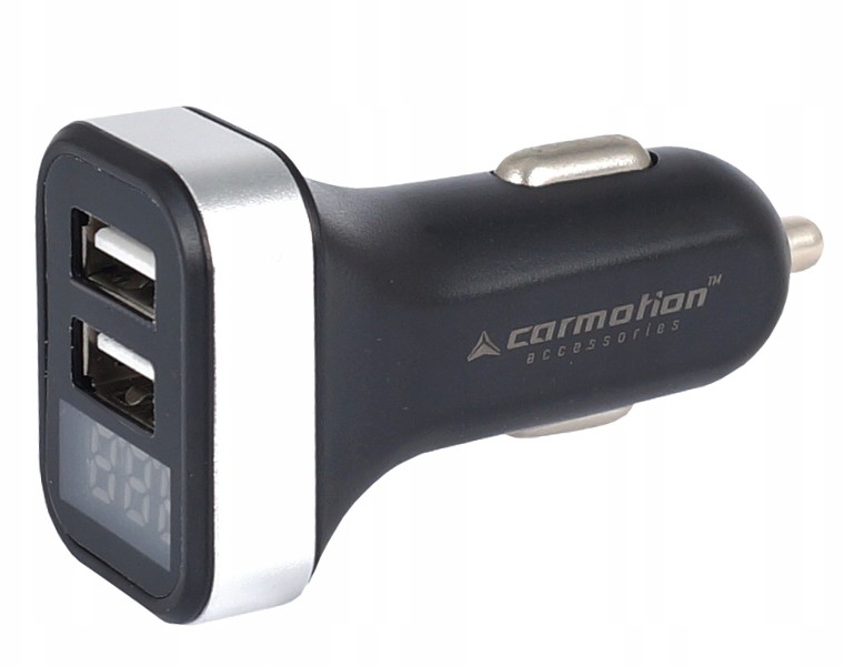 Szybka Ładowarka Podwójna Usb 5V 3,1A 12/24V LCD