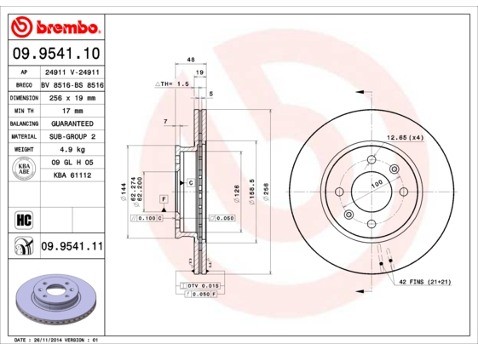 BREMBO 09.9541.11 09.9541.11