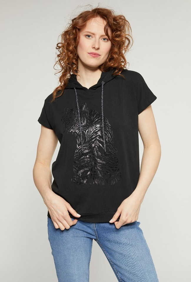 Monnari T-shirt damski z wzorem zwierzęcym -