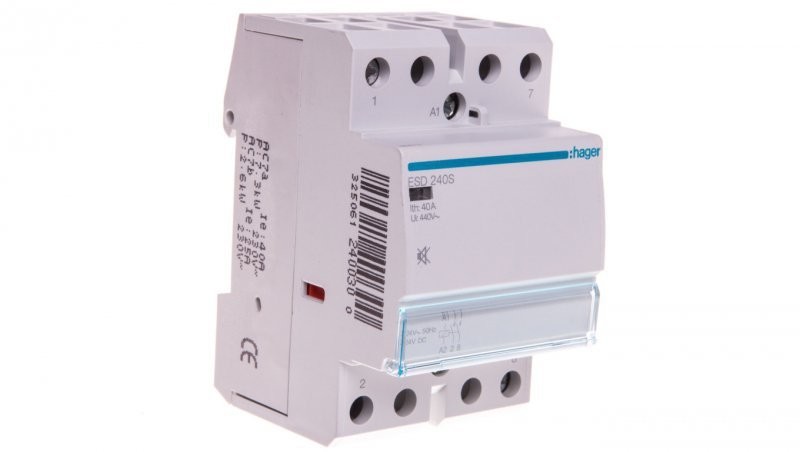 Hager polo Stycznik modułowy cichy 40A 2Z 0R 24V AC/DC ESD240S ESD240S
