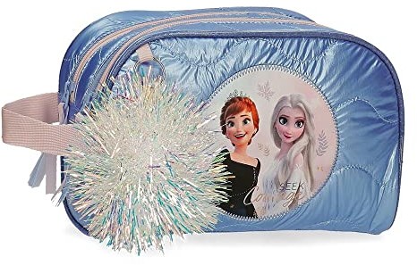 Disney Disney Kosmetyczka Frozen Seek Courage, dwie przegródki, regulowana, niebieska, 26 x 16 x 11 cm, poliester