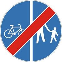 znak drogowy nakazu c13a/16a koniec drogi dla rowerów i pieszych