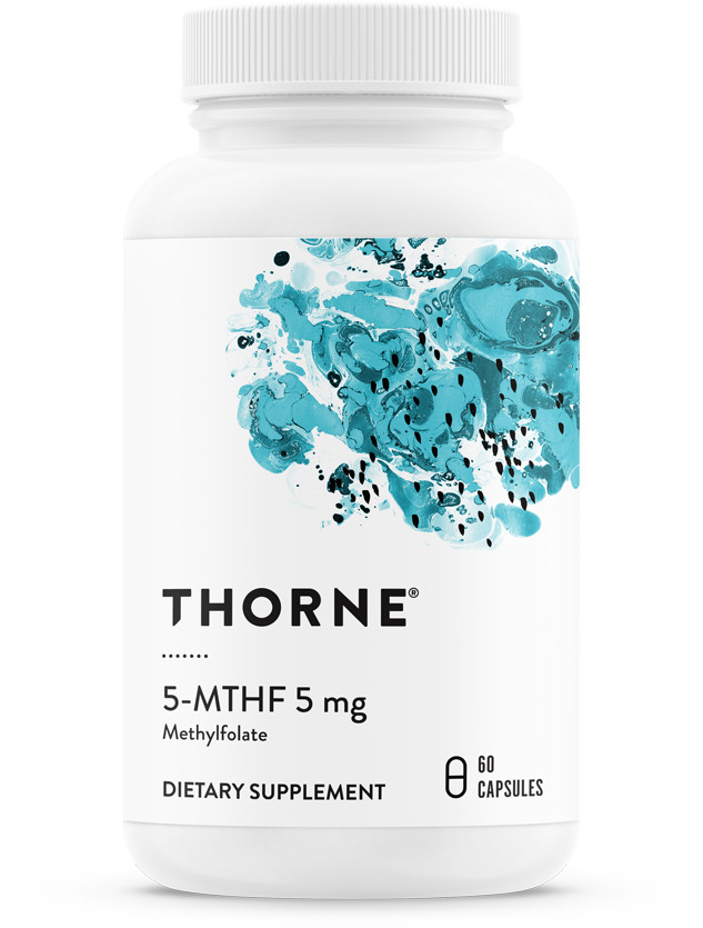 THORNE RESEARCH THORNE 5-MTHF 5mg Methylfolate (Kwas Foliowy L-5-Metylo-Tetrahydrofolian) - 60 kapsułek wegetariańskich