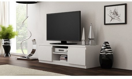 Topeshop Szafka stolik RTV, biały, 120x40x36 cm