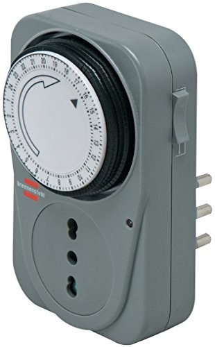 Brennenstuhl 1506455 mechaniczne programator czasowy, MZ 20, 16, włoski wtyczka przyłącze 10 + 16 A włoski, antracyt