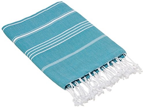 Bersuse bersuse 100% bawełna  ateşi turecki ręcznik  badestrand Fouta Peshtemal Hamamtuch raz  klasyczny gestreiftes Pest raz  95 x 175 cm, parent, niebieski (aqua blau), 95 x 175 cm ANATOLIA_PEST_A