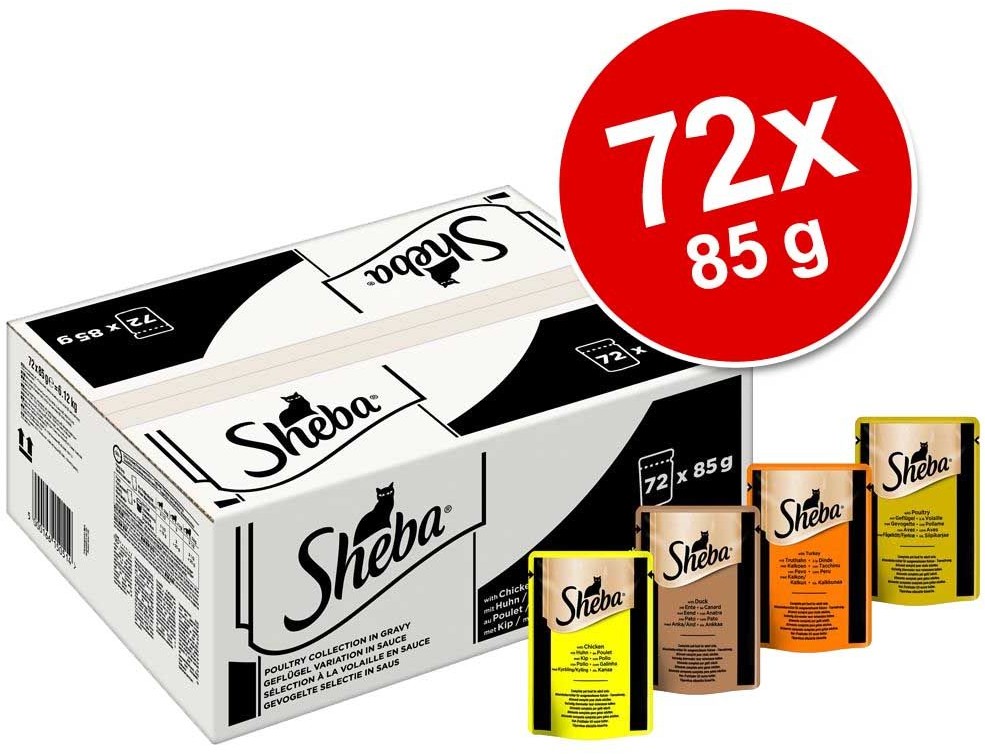 Sheba Zestaw Selection w sosie, w saszetkach, 72 x 85 g - Wybór Drobiowy w sosie