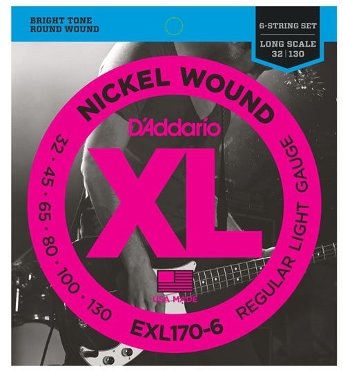 DAddario EXL170-6 struny do gitary basowej 32-130 DADEXL1706SGB