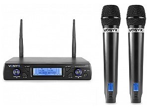 Vonyx Zestaw mikrofonowy bezprzewodowy 2x mikrofon UHF Vonyx WM62 179.262