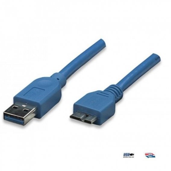 Techly Kabel USB USB 3.0 Super Speed, A-męski, Micro B-męski, 0,5m, niebieski 304857