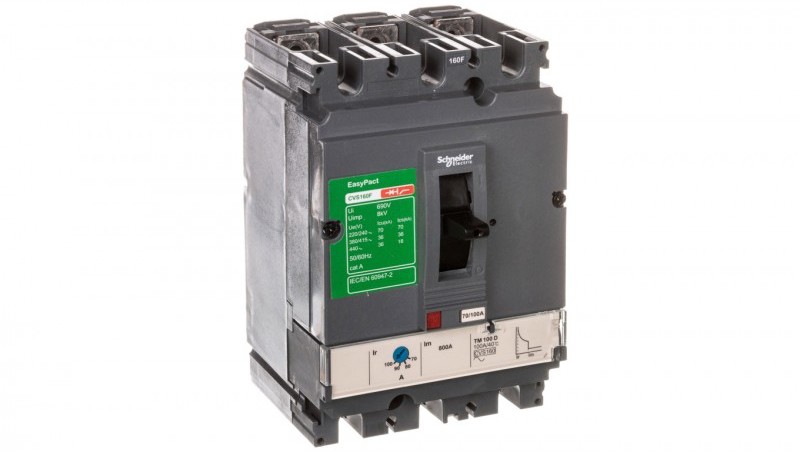 Schneider ELECTRIC Wyłącznik mocy 100A 3P 36kA EasyPact CVS160 TM100D LV516331 LV516331