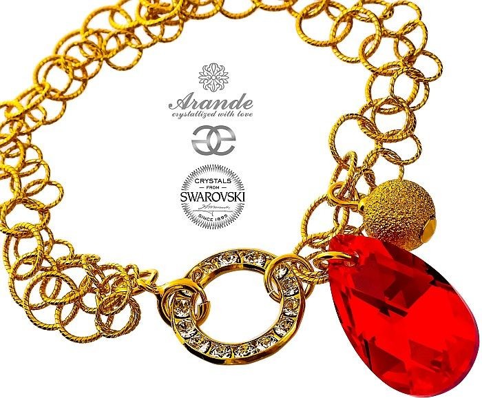 Swarovski Arande ozdobna bransoletka LIGHT SIAM GOLD ZŁOTE SREBRO 701118