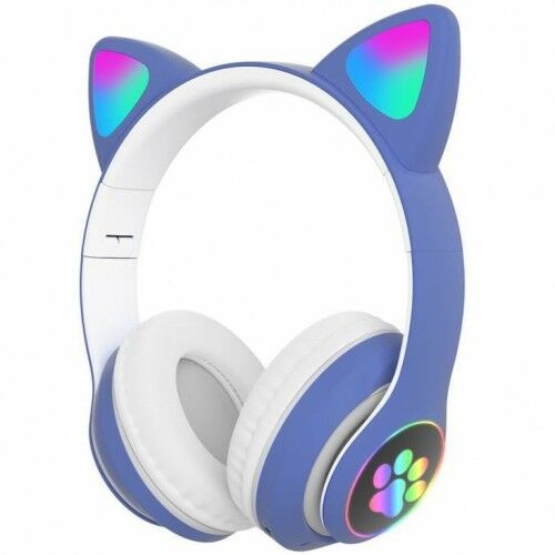 Protect Słuchawki nauszne dla dzieci Kocie uszy niebieskie