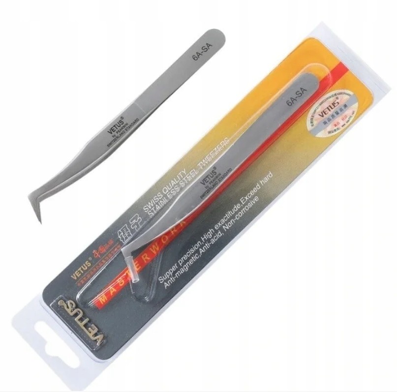 Pęseta do przedłużania rzęs Vetus 6A-SA Oryginał