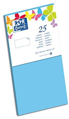 Oxford Oxford Korespondenz 10 sztuk papieru kolory kartki DIN długie 10,6 x 21 cm wizytówka 10,6 x 21 cm Bleu Lagon 100100780