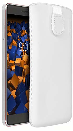 Mumbi etui skórzane kompatybilne z Nokia 6 2018, skórzane etui, białe Nokia 6 2018