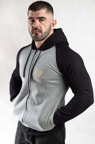 Furia Bluza męska szaro-czarna z logo Furia