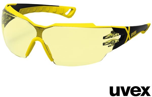 Uvex UX-OO-PHEOSCX - żółte okulary ochronne, powłoka AS-AF-ochrona przed zarysowaniem i zaparowaniem szkieł, UV, klasa optyczna 1.