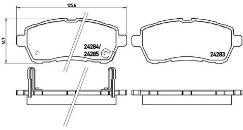BREMBO Zestaw klocków hamulcowych, hamulce tarczowe P 16 013