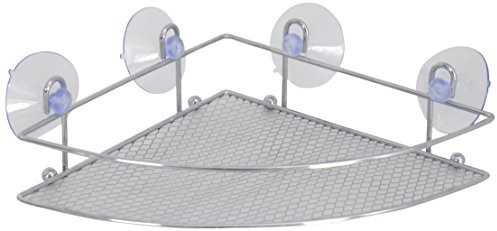 MSV 140606 regał narożny kosz pod prysznic z przyssawkami metalowa chromowana metalowa 27 x 17 x 4 cm 140606