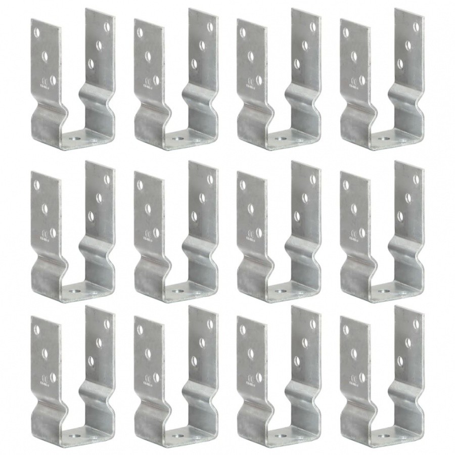Vida Kotwy do słupków 12 szt. srebrne 7 x 6 x 15 cm stal V-145328