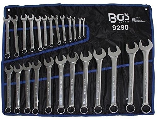 BGS 9290 klucz płasko-oczkowy-zestaw, 6  32 MM, chromowane na wysoki połysk, 25-częściowy
