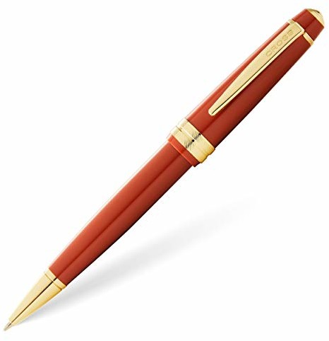 Cross Długopis Bailey Light (grubość kreski F, kolor wkładu: czarny, wraz z opakowaniem na prezent) lakier bursztynowy ze złotymi okuciami AT0742-13
