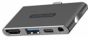 Sitecom CN-392 Multiport USB-C adapter mobilny | USB-C na 1 x HDMI + 1 x USB 3.1 + 1 x 3,5 mm audio 1 x USB-C z zasilaniem 100 W CN-392