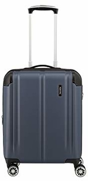 Travelite Lekka, elastyczna, bezpieczna: twarda walizka City na urlop i do pracy City 4w Trolley S Erweiterbar, Marine, kolor: morski