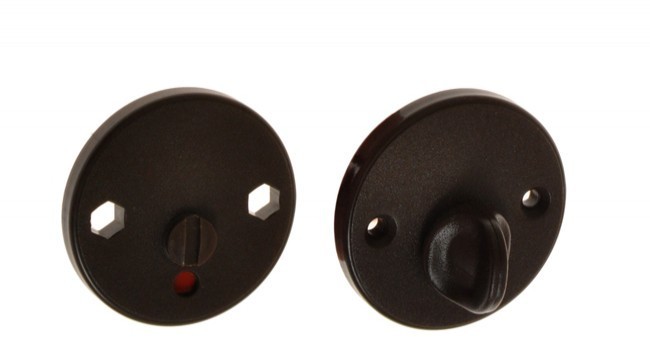 Szyld okrągły tworzywo brązowy WC