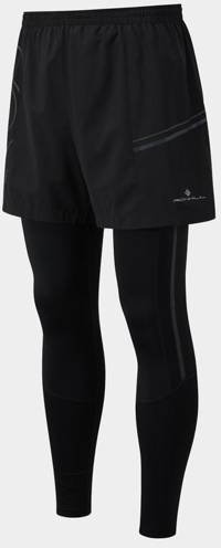 RONHILL RONHILL Legginsy biegowe męskie TECH TWIN TIGHT czarne