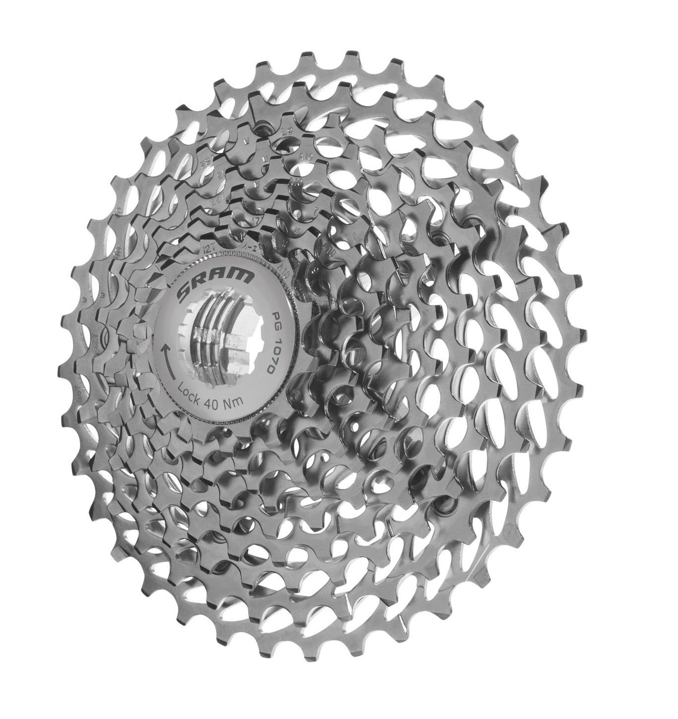 SRAM Kaseta PG-1070 srebrny / Ilość biegów: 10 / Stopniowanie: 12-36 00.2418.035.011