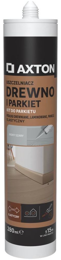 AXTON Kit do parkietu uszczelniacz DREWNO I PARKIET 280 ml Jasny szary AXTON