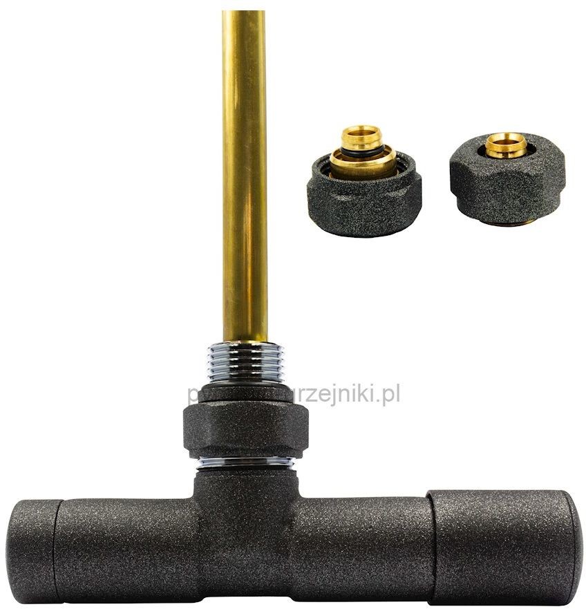 Varioterm Zawór regulacyjny UNICO ze złączką PEX/CU - antracyt pex 16 mm prawy 000M875A015/P(PEX)