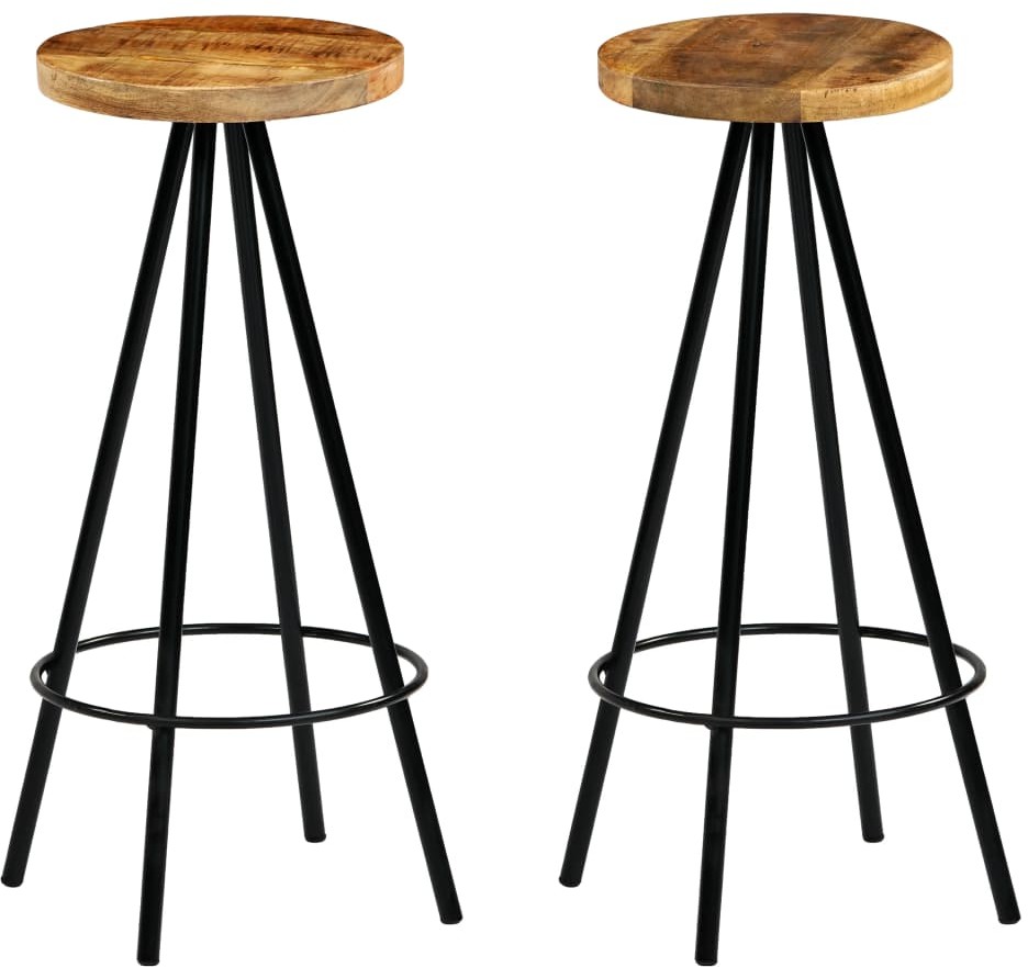 vidaXL Stołki barowe, 2 szt., lite drewno mango, 30 x 30 x 76 cm