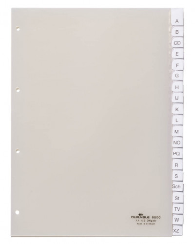 DURABLE Przekładki do segregatora A-Z A4 przezroczyste 6800-19